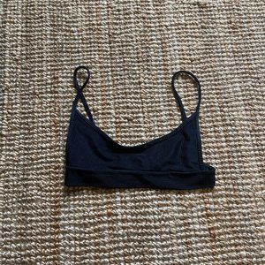 Frankie's Bikinis Gavin Ribbed Scoop Top - Black